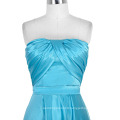 Kate Kasin Strapless Floor Length Silk-Like Sky Blue High Low Ball Gown Evening Prom Dress KK000112-1